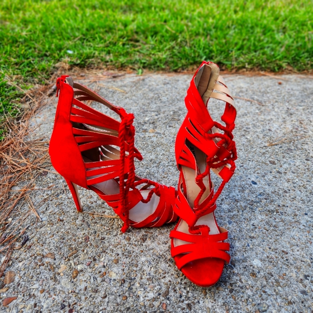 Red Just Fab Heels Size 11